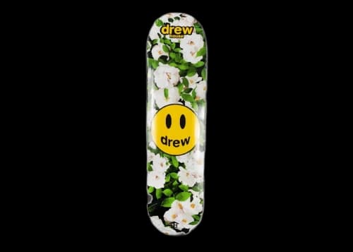 drew house White Flowers Skate Deck White/Green