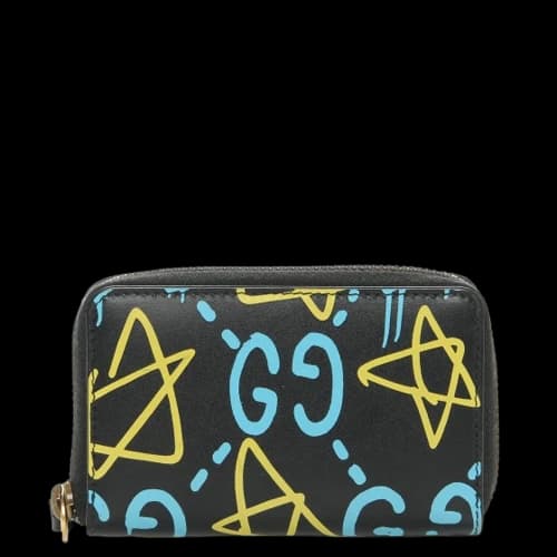 Gucci Card Case GucciGhost Print Black