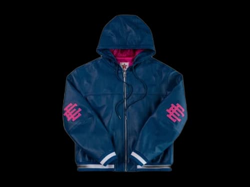 Eric Emanuel EE Leather Bomber Jacket Blue