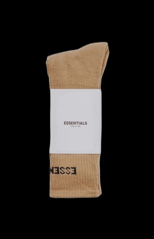 Fear of God Essentials Front Logo Crew Socks Khaki