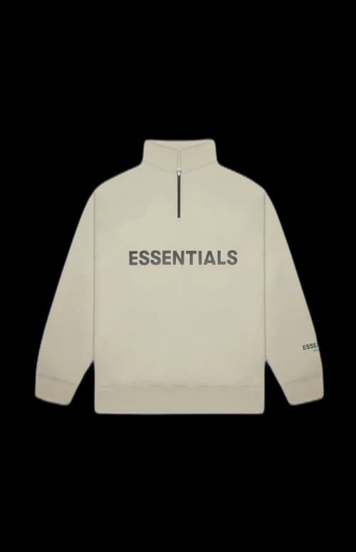 Fear of God Essentials Half Zip Puilover Sweater Moss
