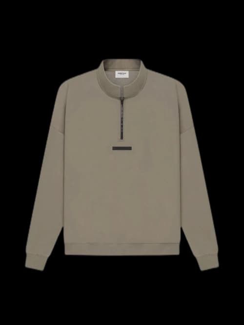 Fear of God Essentials Half Zip Sweater Taupe