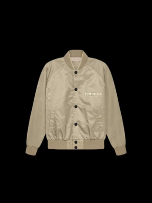 Fear of God Essentials Kids Baseball Jacket Oak