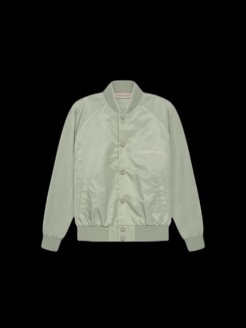 Fear of God Essentials Kids Baseball Jacket Seafoam