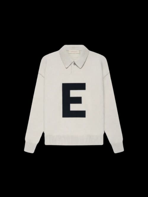 Fear of God Essentials Kids Big E Knit Polo Wheat