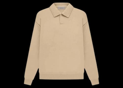 Fear of God Essentials Knit LS Polo Sand
