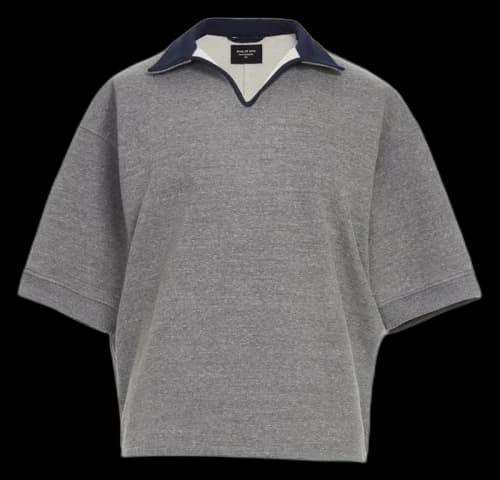 FEAR OF GOD Heavy Terry V-Neck Polo Grey