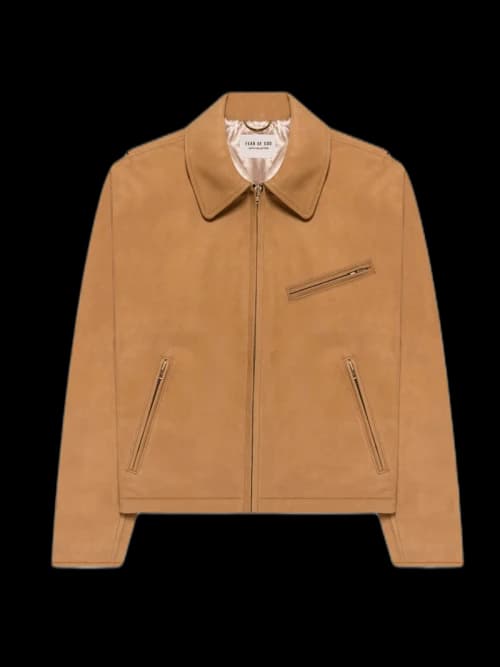 FEAR OF GOD Leather Riding Jacket Tan