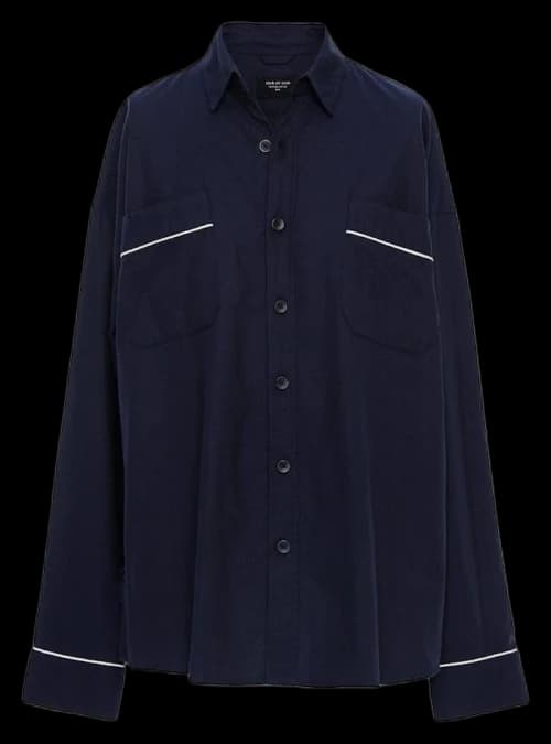 FEAR OF GOD Piped Oversized Shirt Navy