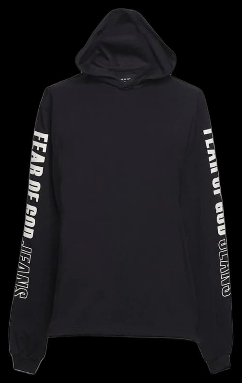 FEAR OF GOD Printed Heavy Jersey Hoodie Black