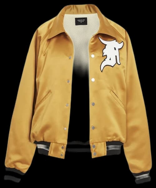 FEAR OF GOD Satin Baseball Coach Jacket Gold