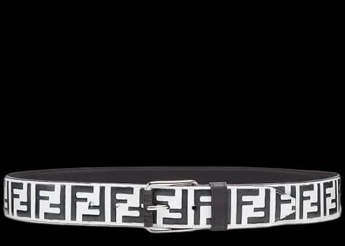 Fendi Belt FF Embossed White/Black