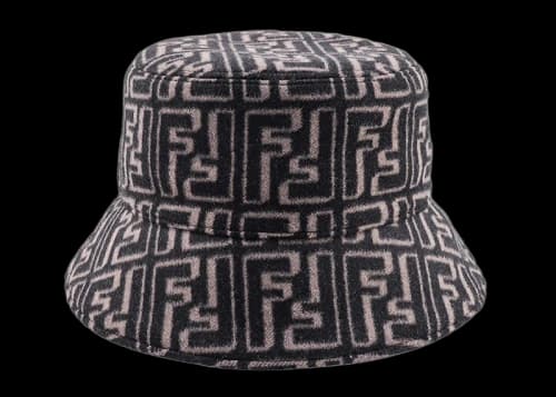 Fendi FF Motif Mens Wool And Silk Cloche Brown