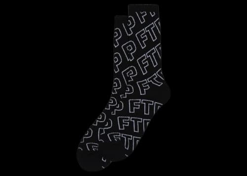 FTP All Over Outline Logo Socks Black