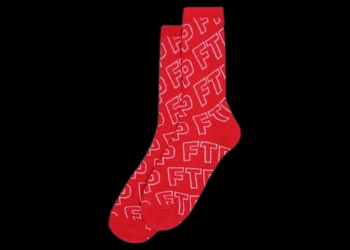 FTP All Over Outline Logo Socks Red