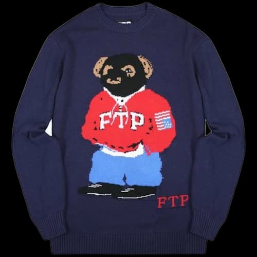 FTP Bear Knit Sweater Navy