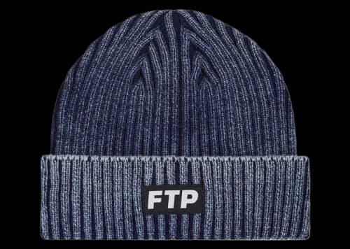 FTP Denim Dye Logo Beanie Washed Indigo