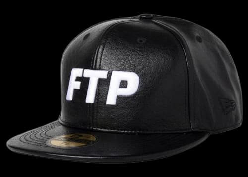 FTP Leather Logo Fitted Hat Black