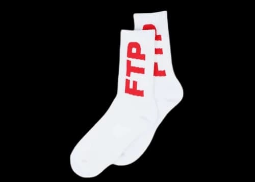 FTP Logo Socks White/Red