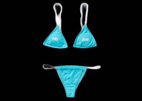 Full Send Clear Strap Bikini Blue