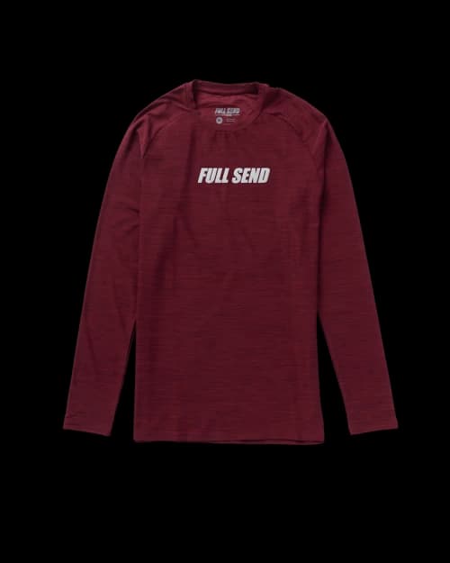 Full Send Fitness Compression L/S T-shirt Maroon