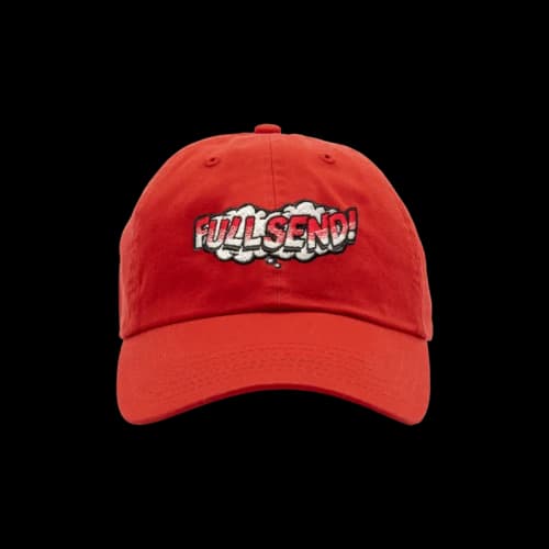 Full Send Bubble Dad Hat Red