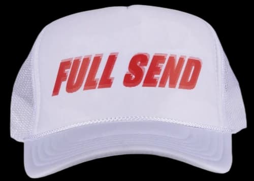 Full Send Glitch Hat White