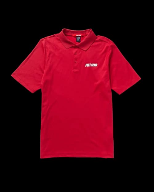 Full Send Golf Polo Red