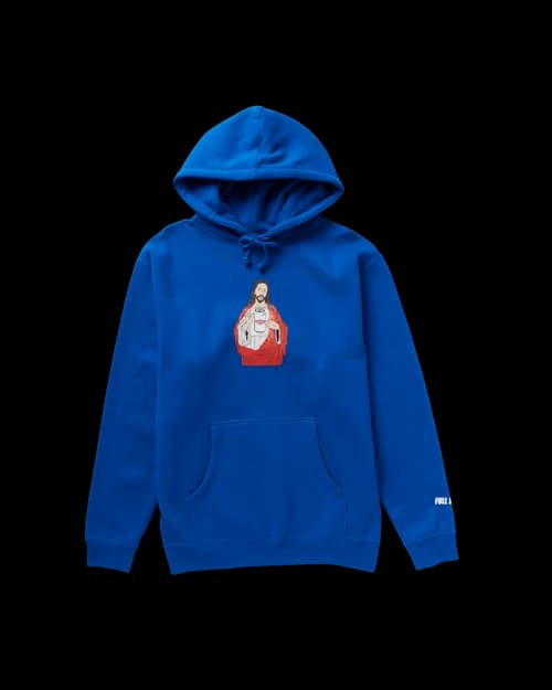 Full Send Happy Jesus Hoodie Blue