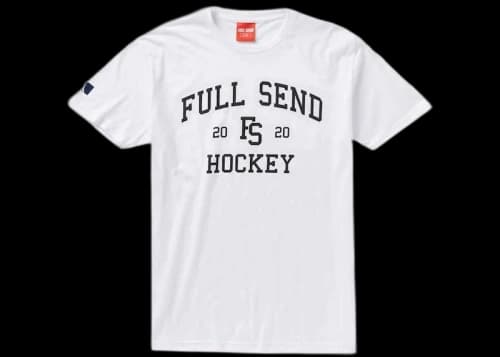 Full Send Hockey Tee White