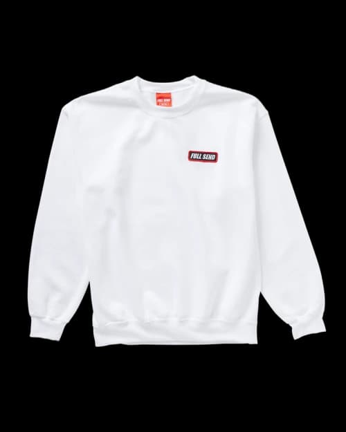 Full Send Patch Crewneck White
