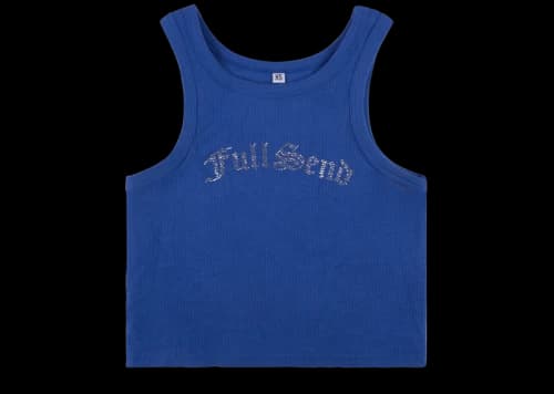 Full Send Rhinestone Tank Top Blue