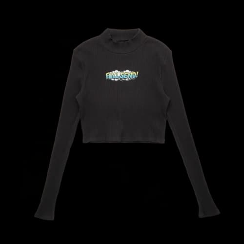 Full Send Ribbed Turtle Neck Black