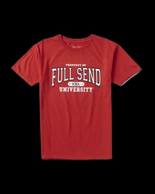 Full Send University Utah Tee Red