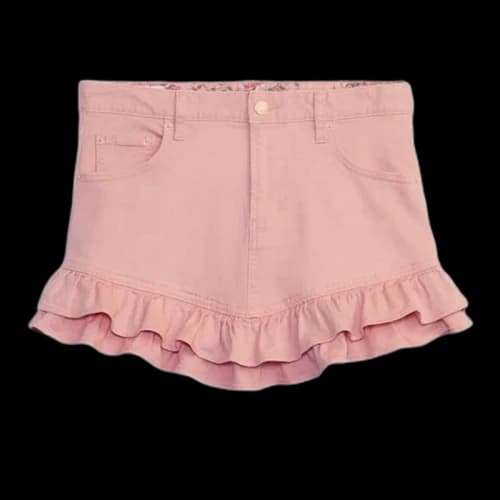 Gap x LoveShackFancy Denim Mini Skirt Pink