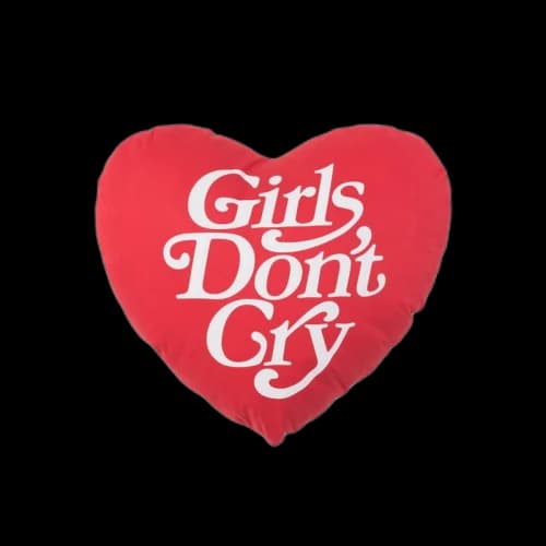 Girls Don't Cry Heart Shape Pillow Red