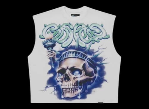 Godspeed Liberty Tears Sleeveless Shirt White