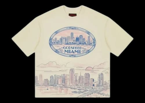 Godspeed Miami Skyline T-shirt Bone