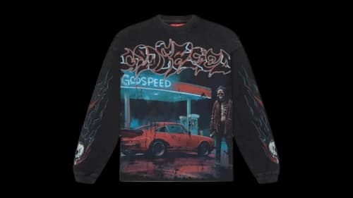 Godspeed Pit Stop L/S Thermal T-shirt Black Wash