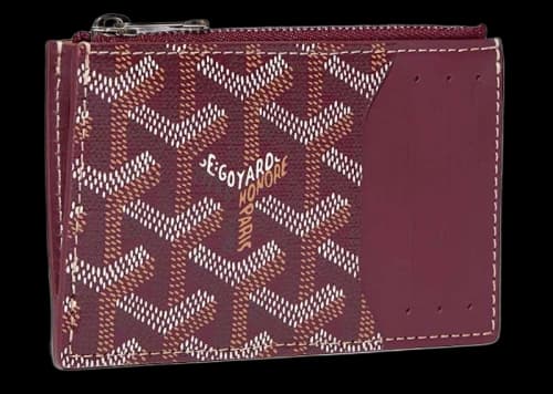 Goyard Bourbon Zipped Card Holder Burgundy