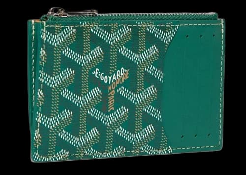 Goyard Bourbon Zipped Card Holder Green