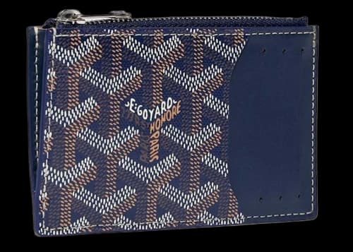 Goyard Bourbon Zipped Card Holder Navy Blue