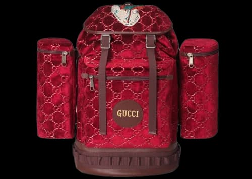 Gucci Backpack Velvet Large Red