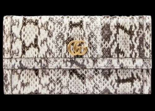 Gucci Ophidia Continental Wallet Snakeskin Natural