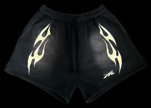 Hellstar Flame Shorts Black