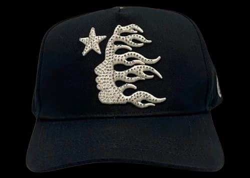 Hellstar OG Logo Rhinestone Snapback Hat Black