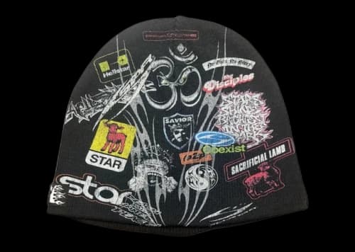 Hellstar Patch Print Beanie Black