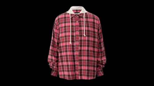 Hellstar Plaid Button-Up Hoodie Red Plaid
