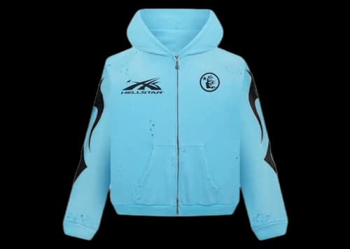 Hellstar Studios Zip Hoodie Blue