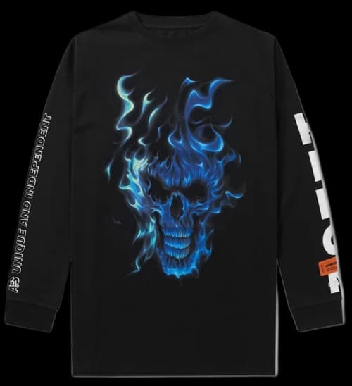 Heron Preston Skull Jersone L/S T-Shirt Black